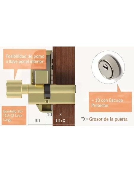 Cerrojo SAG EP30 para bombillo de perfil europeo